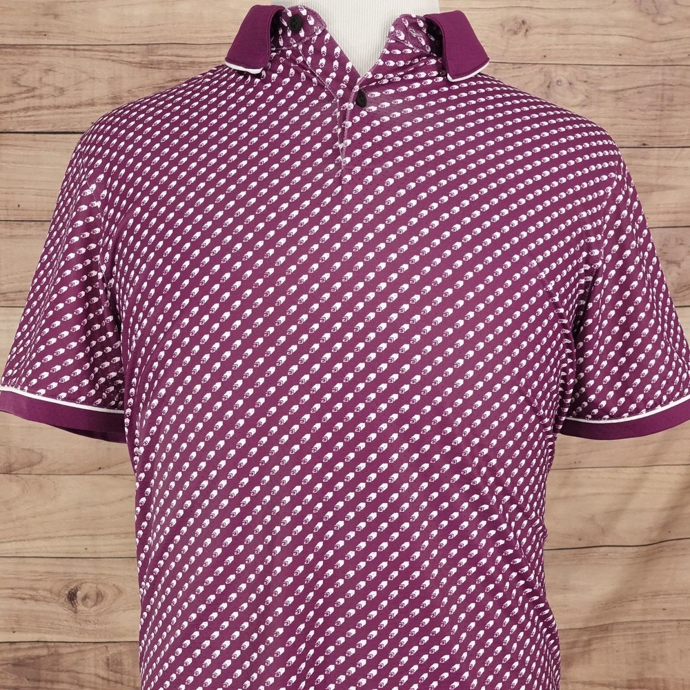 VRST Polo Shirt M Polyester Spandex Geometric Jersey Stretch Athleisure Golf